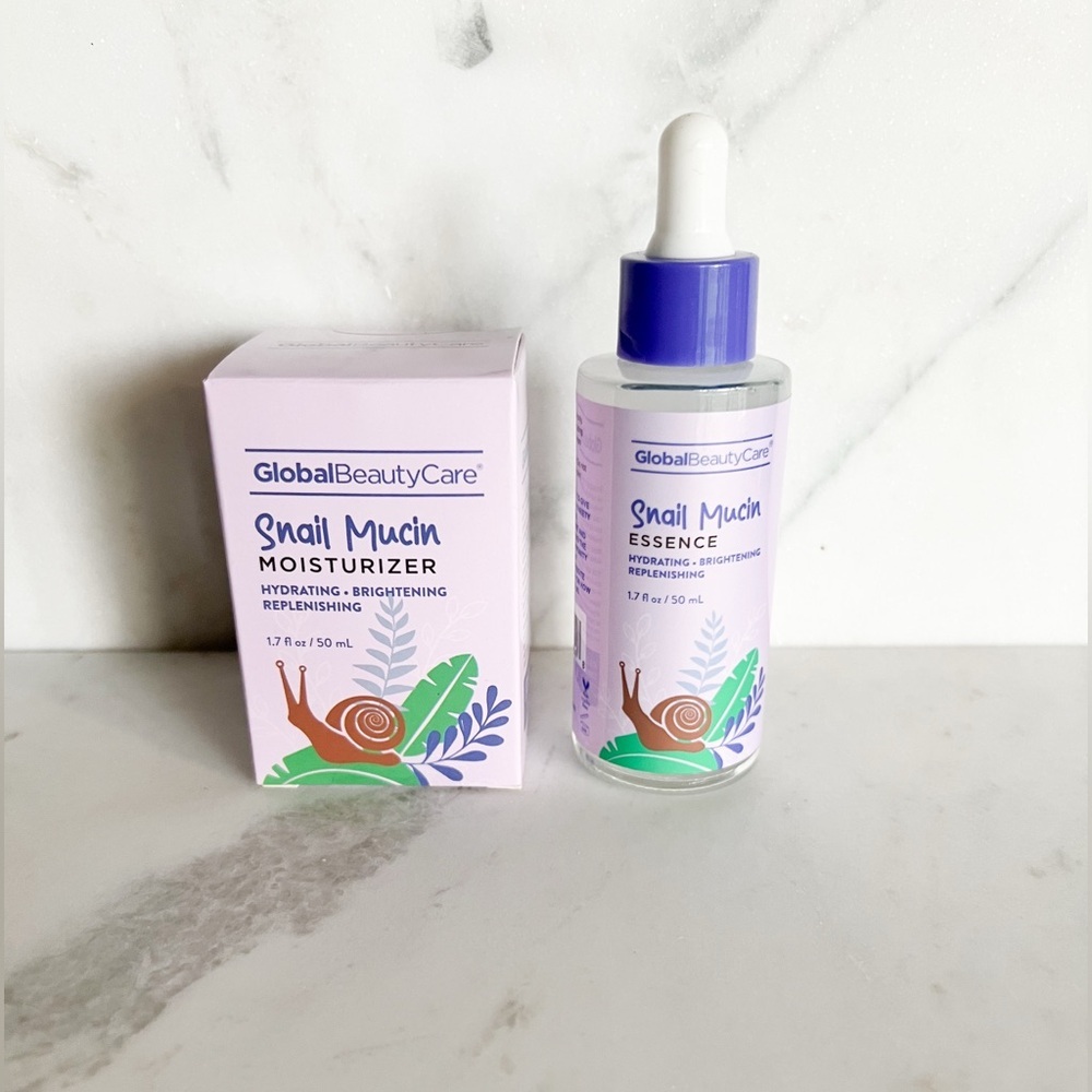 NEW Global Beauty Snail Mucin Skincare Set Moisturizer & Essence Duo Hydrating